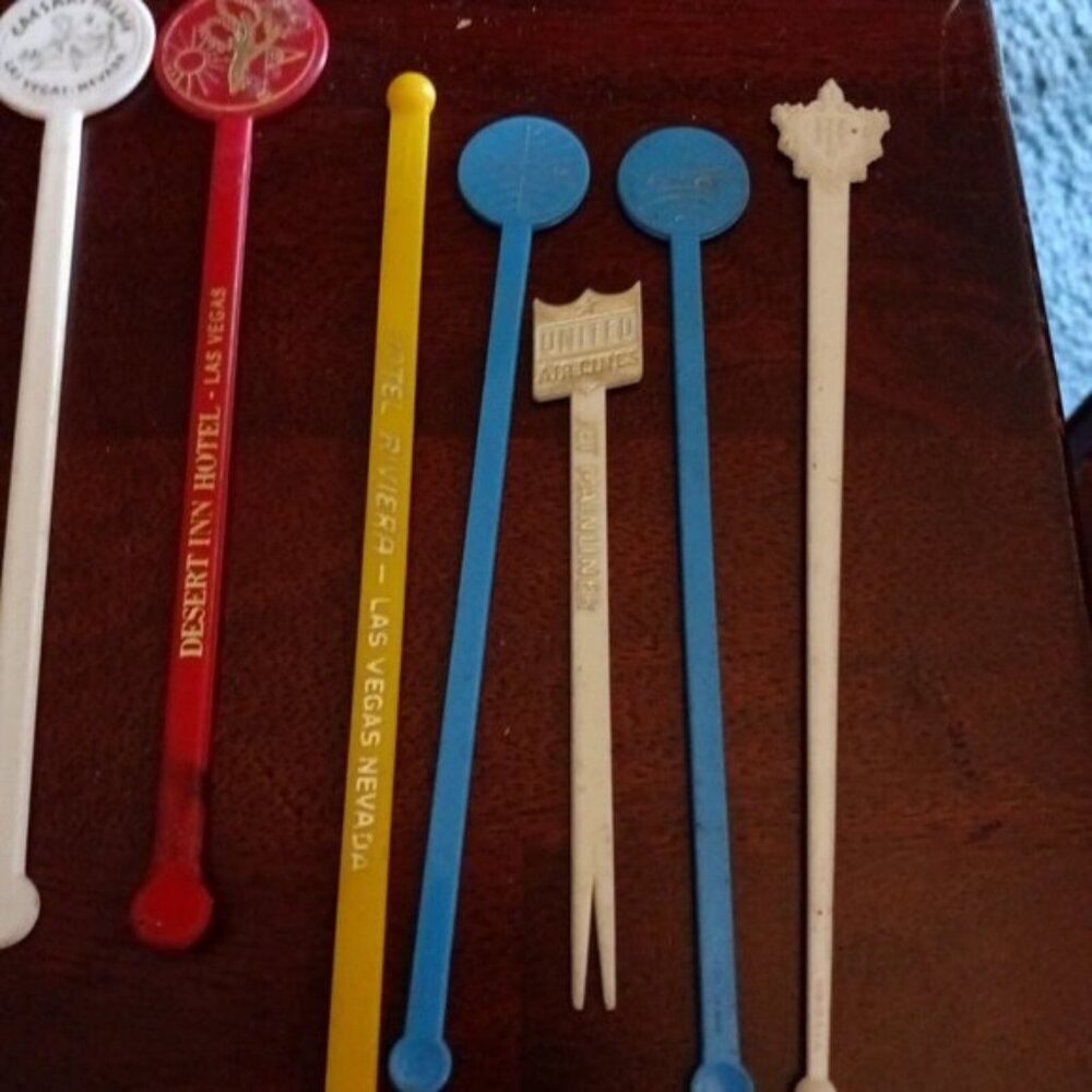 (21) Las Vegas Airlines Bars Vintage Drink Stirs - Picture 3 of 4